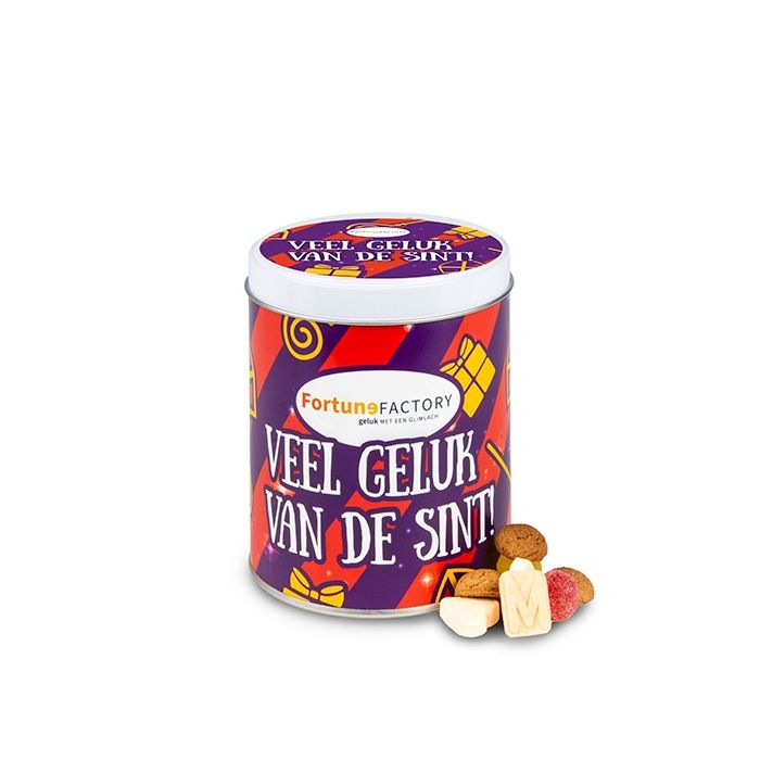 Blik met 350 gram strooigoed of kruidnoten