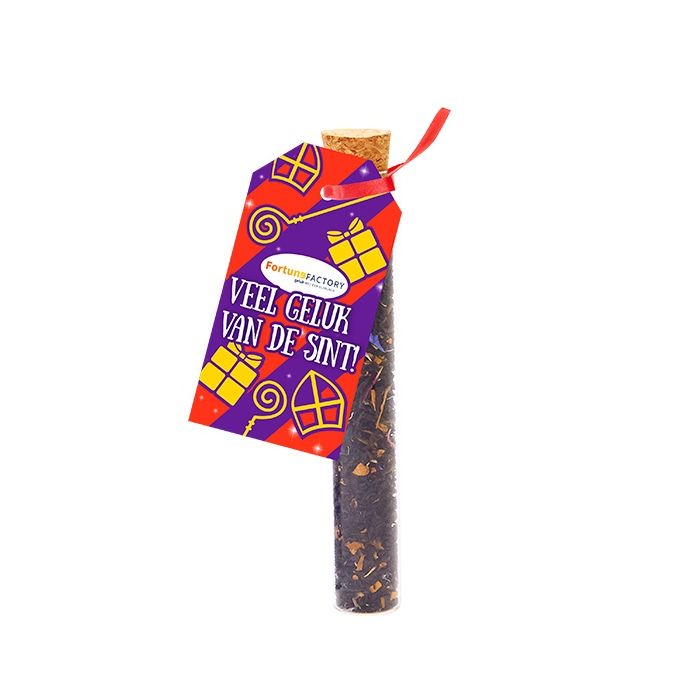 Stroopwafel thee in glazen tube met tag