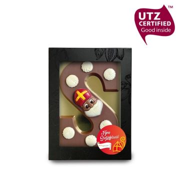 Luxe chocoladeletter met witte toefjes