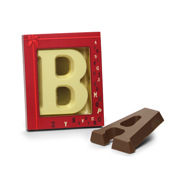 Chocoladeletter A t/m Z in vensterdoos, 80 gram