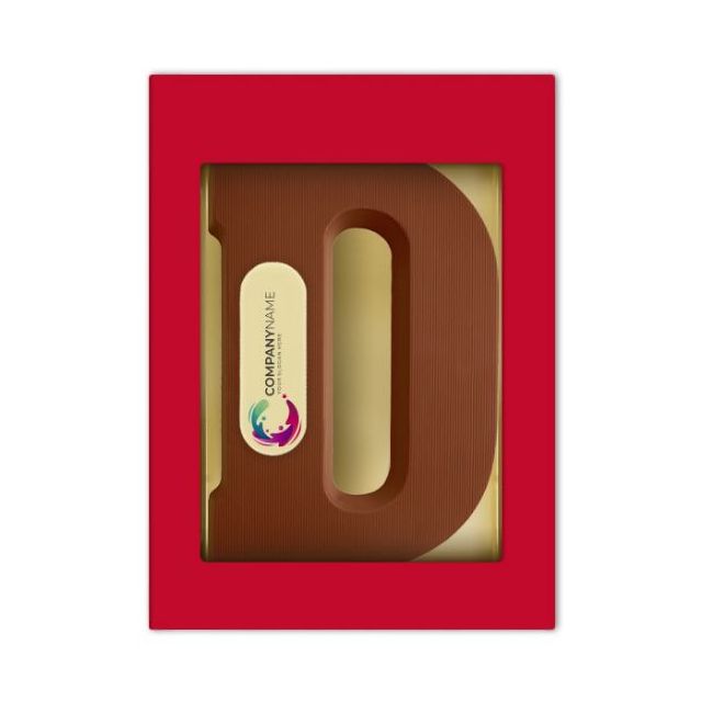 Chocoladeletter D met logo