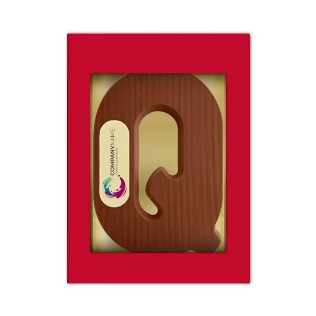 Chocoladeletter Q met logo