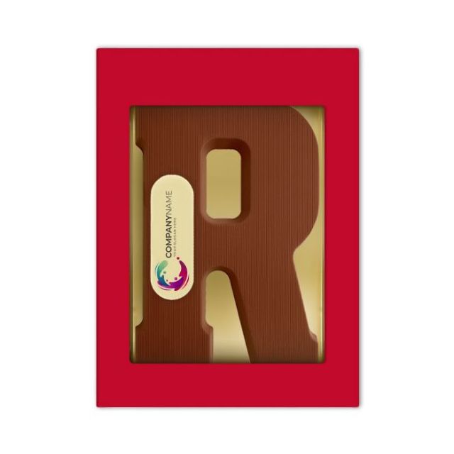 Chocoladeletter R met logo