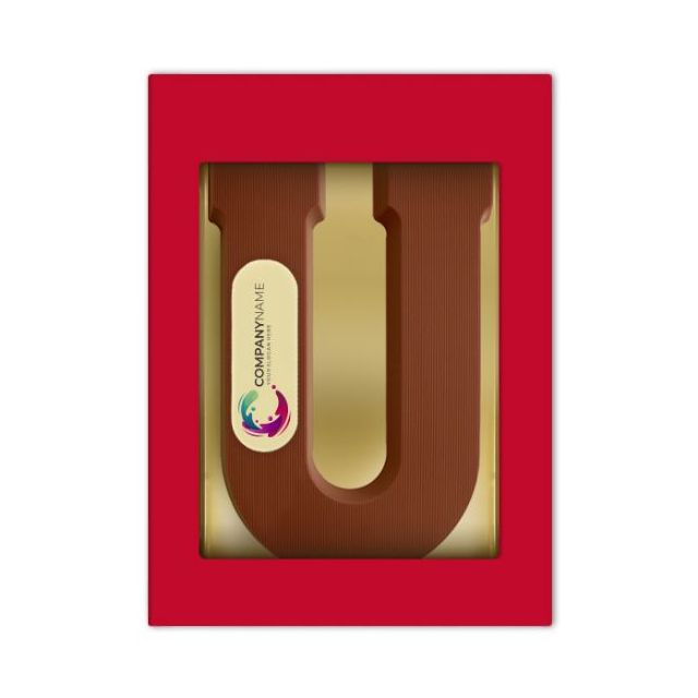 Chocoladeletter U met logo
