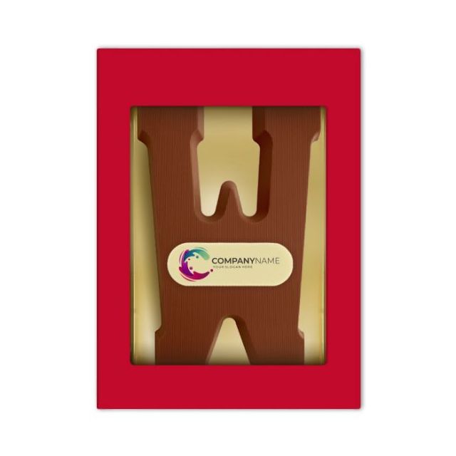 Chocoladeletter W met logo
