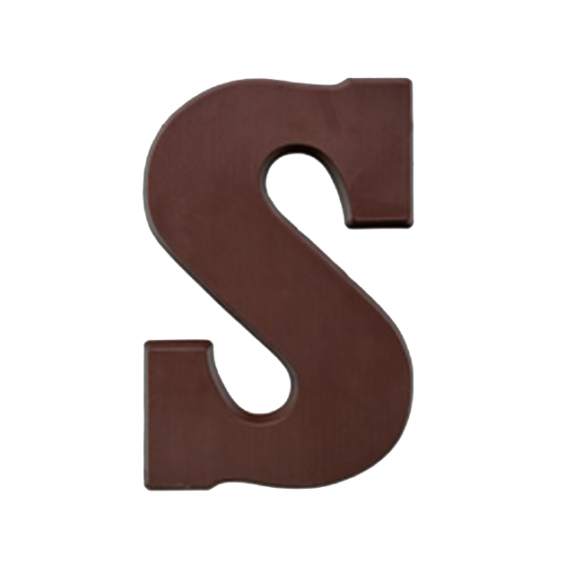 Suikervrije chocoladeletter S
