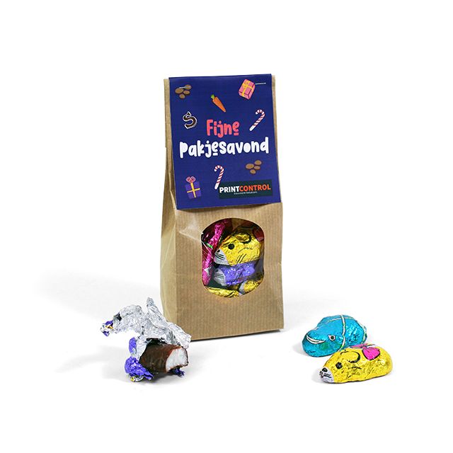 Chocolade kikkers en muizen in zakje