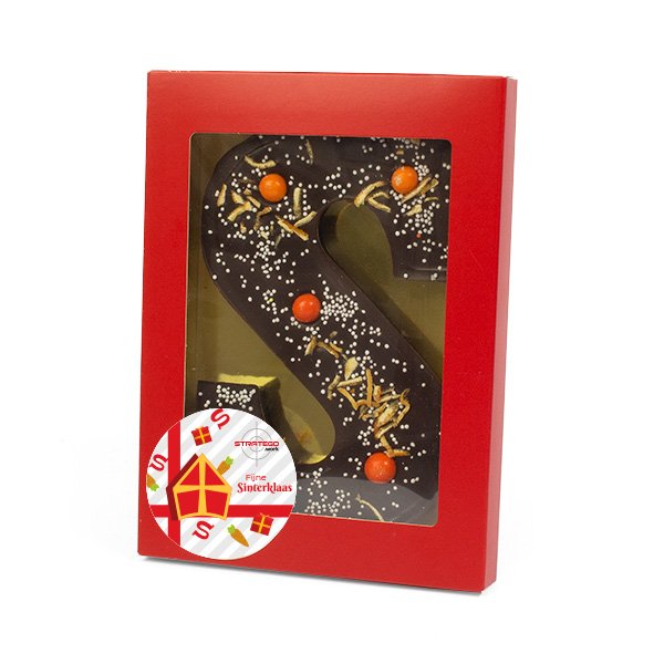 Luxe Chocoladeletter S Oranje Explosie – 200 gram