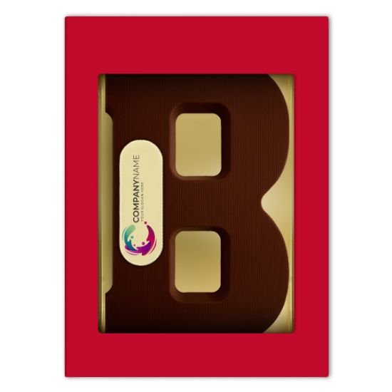 Chocoladeletter met logo B 2