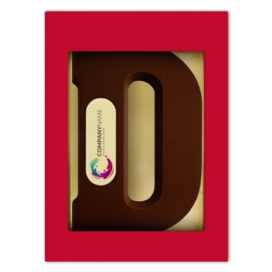 Chocoladeletter met logo D 2