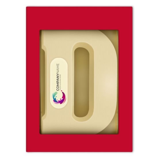 Chocoladeletter met logo D 3