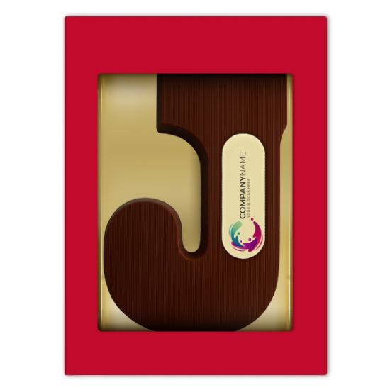 Chocoladeletter met logo j