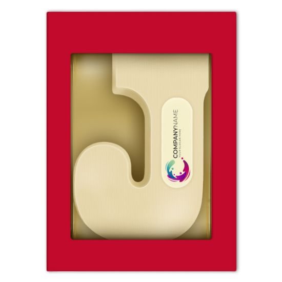 Chocoladeletter met logo j