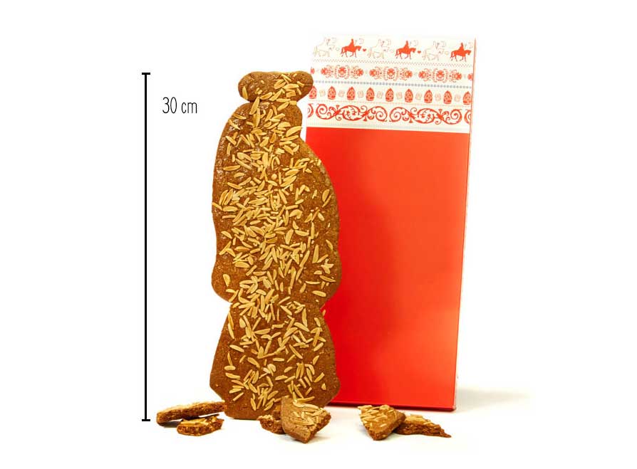 Geef een speculaaspop in doos voor Sinterklaas