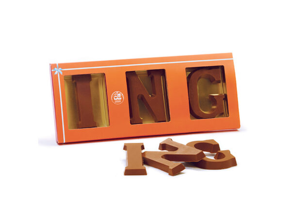 Chocoladeletters zakelijk geschenk