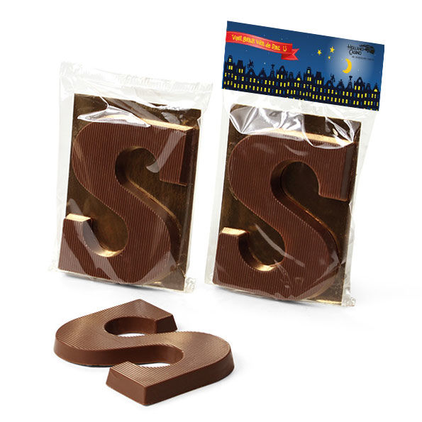 Kleine chocoladeletter met logo